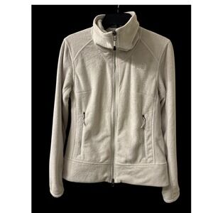 The North Face Fleece Jacket Womens Size Medium White Full Zip Collar